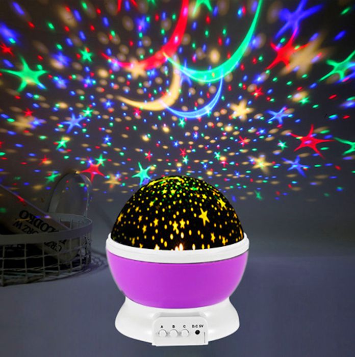 Lampe rotative romantique Projecteur de lune et ciel étoilé - Lumière de sommeil