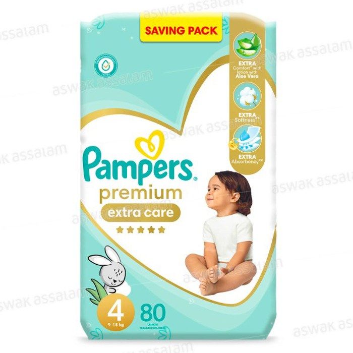 COUCHES BEBE PAMPERS PREMIUM T4 +LINGETTE