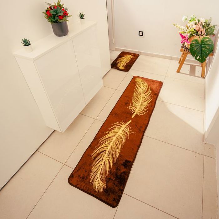 Galaxy tapis 2 pièce cuisine  et  couloir - Marron