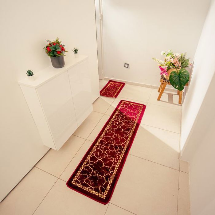 Galaxy tapis 2 pièce cuisine  et  couloir - Rouge