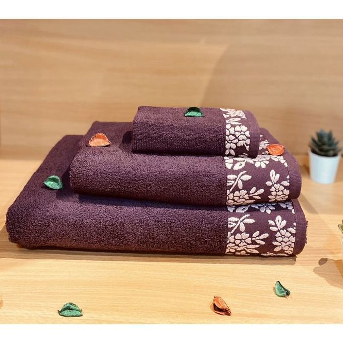 Prestige pack 3 serviettes de bain mauve