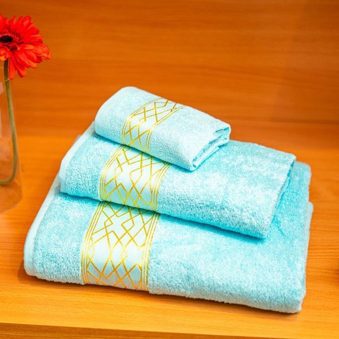Malaga pack 3 serviettes de bain turquoise