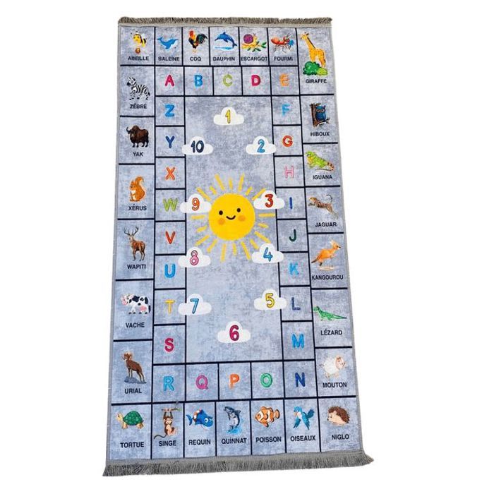 Tapis enfants eazy mama lettres  et  animaux 80x150
