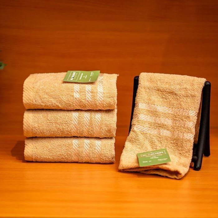Moonlight pack 3 serviettes de bain 50x30 moutarde clair