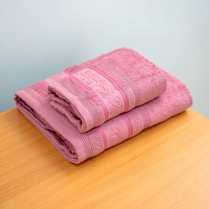 Majestic pack 2 piece serviette de bain 100% coton 500GM - framboise