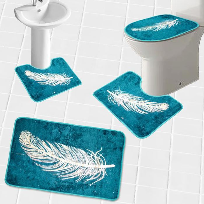 Galaxy tapis de bain 4 pièces silver/gold  - Turquoise