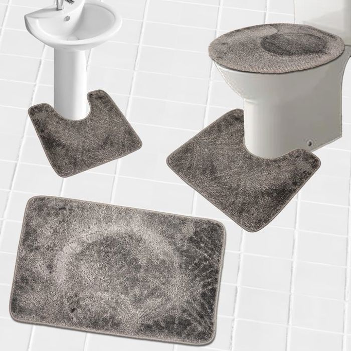 Simple tapis de bain 4 pièce - Gris