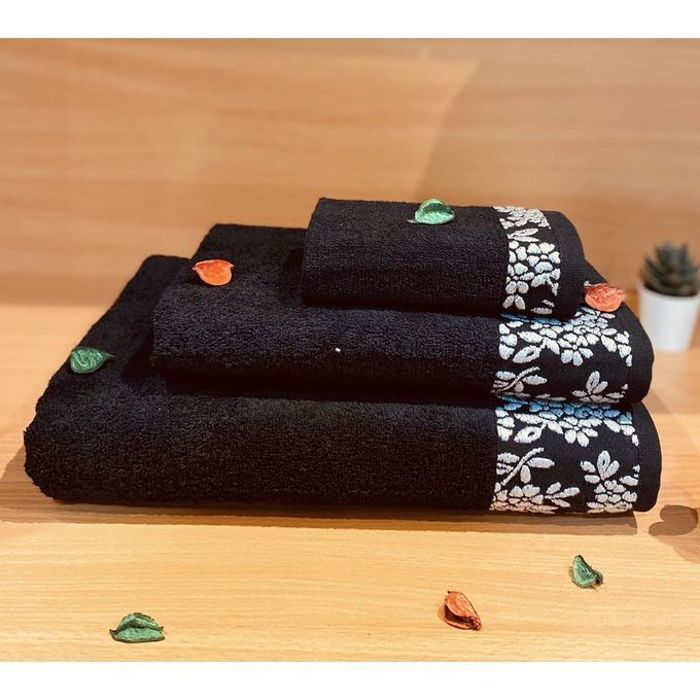 Prestige pack 3 serviettes de bain noir