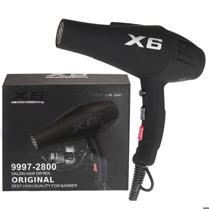 Sèche cheveux - ENZO - X6 - 2800W - Cordon pivotant 360° - 2 concentrateurs inclus
