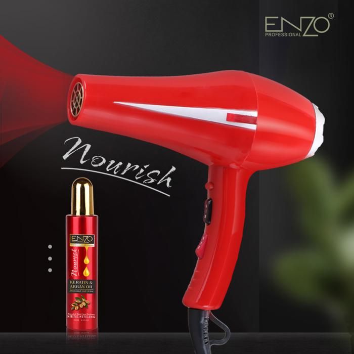 Sèche cheveux - ENZO - EN-6070S - 5700W - Cordon pivotant 360° - 2 niveaux de température