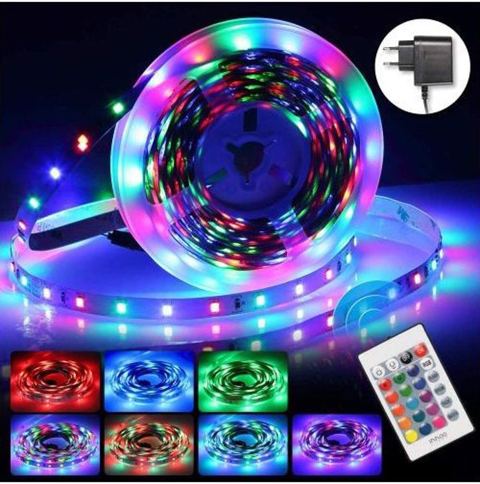 5M RGB Multicolor LED Etanche AVEC Télécommande sans fil