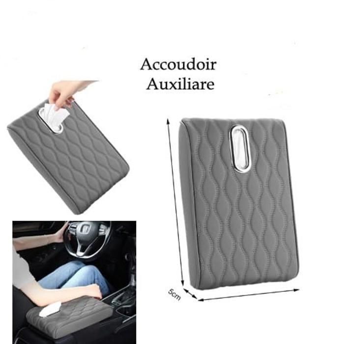 Accoudoir de voiture - Cuir - Gris - Confort supplémentaire - Protection optimale - Design moderne