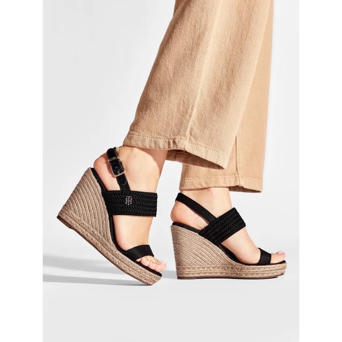 Tommy Hilfiger Sandales compensées texturées à bride arrière