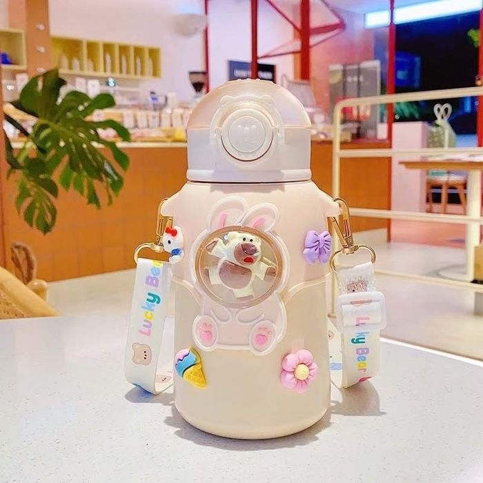bouteille thermos pour enfants avec paille à double usage, gobelets à eau,  pour élèves de maternelle et primaire garçon et fille