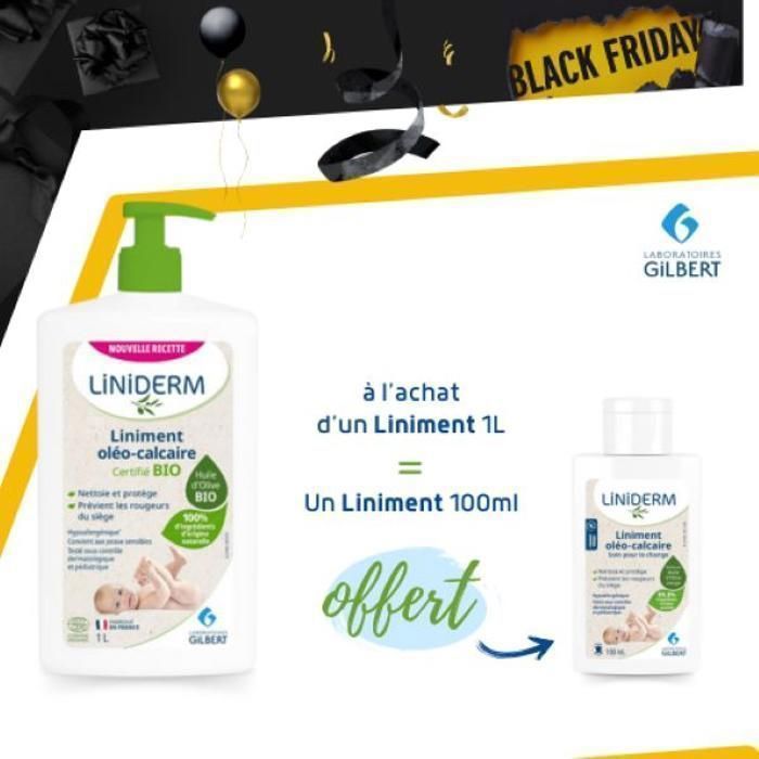 GILBERT - LINIDERM LINIMENT OLEO-CALCAIRE STABILISE 1L= 1liniment 100ml Offert