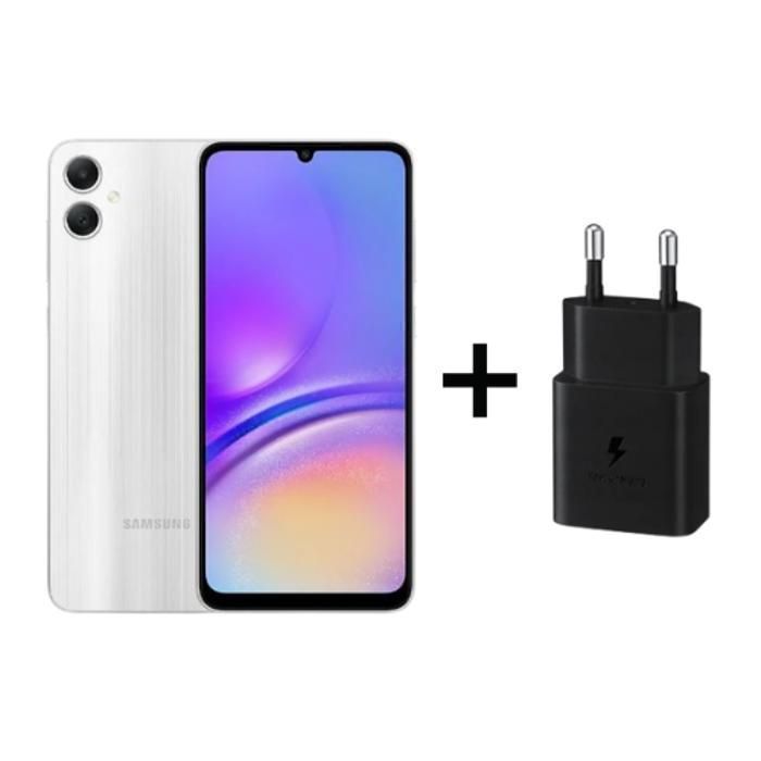 Samsung - Galaxy A05 4+128Gb - 6.7" Silver + Chargeur 15W