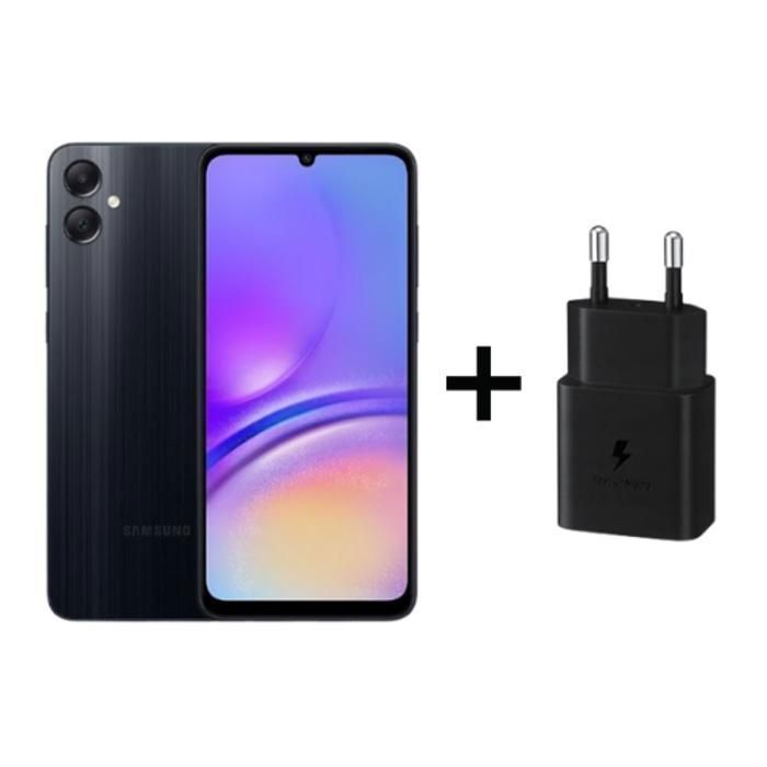 Samsung - Galaxy A05 4+128Gb - 6.7" Black + Chargeur 15W