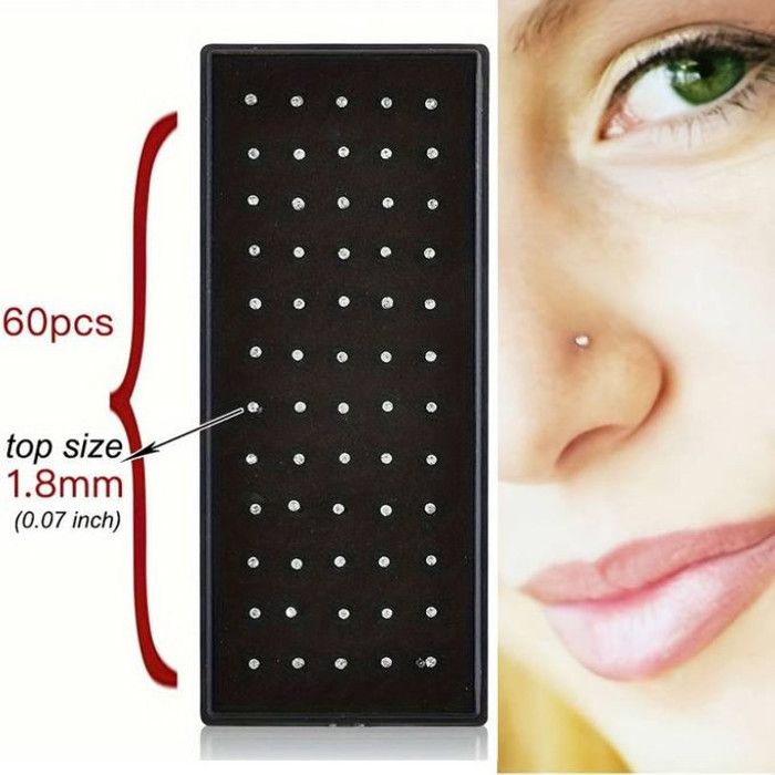 Accessoires de piercing de nez - Non spécifié - 60 Pcs - Acier inoxydable - Résistant à l'eau - Pour femmes
