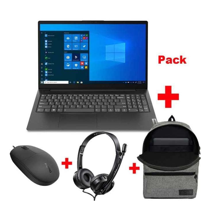 Pack LENOVO V15 + Multifonction HP + Sac à dos + Souris Logitech