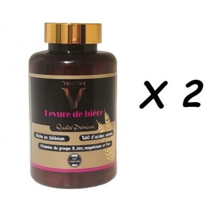Pack 02 Boites Levure de bière Riche en sélénium Qualité Premium 400 comprimés