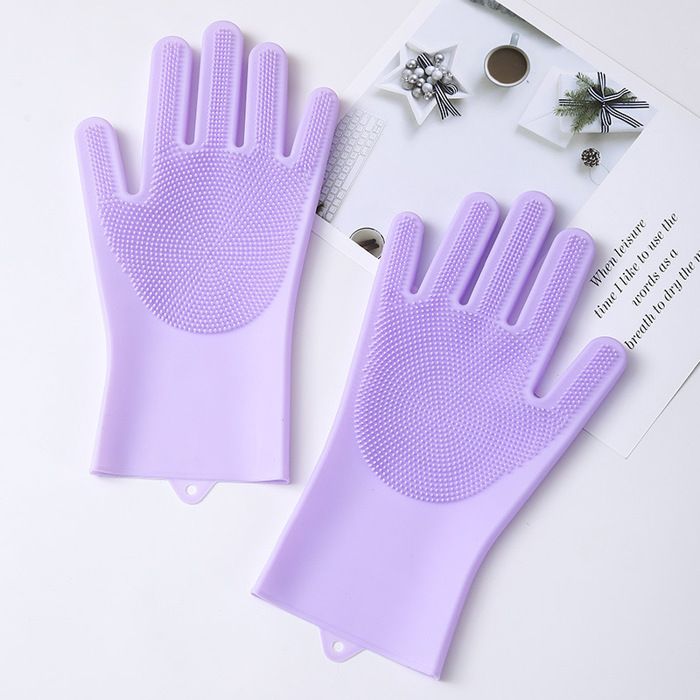 Gants de brosse multifonctions en silicone pour le massage et le bain des animaux chat, chien, gants de ménage cuisine anti-rayures