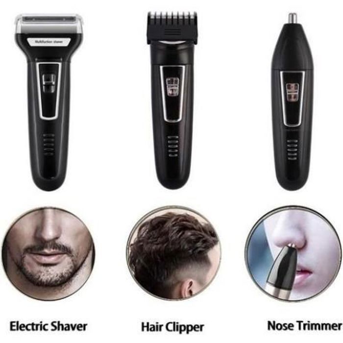 Tondeuse Rechargeable Portable et sans fil Rasoir électrique et Rasoir de nez & tondeuse a cheveux - Noir