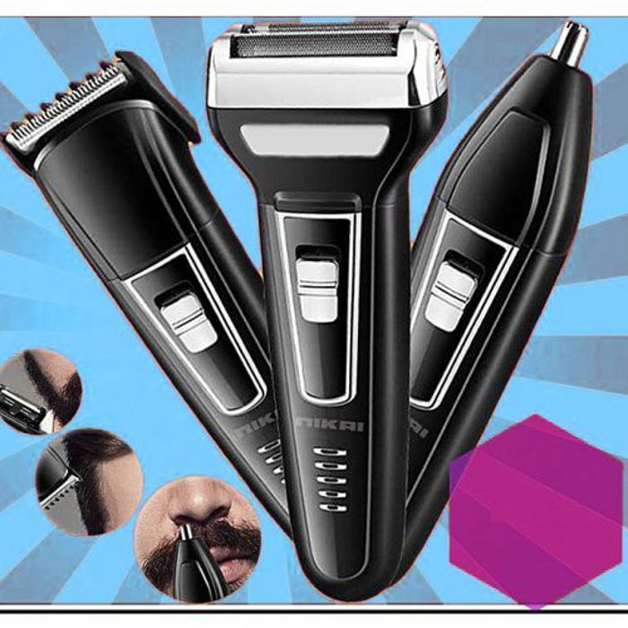 Tondeuse 3 en 1 rechargeable hommes rasoir électrique tondeuse à raser cheveux nez & barbe