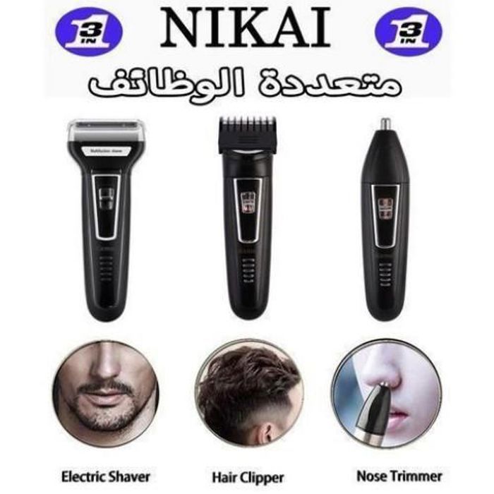 Nikai LW-Tondeuse Rechargeable Multifonction 3 in 1 Rasoir et Nettoie Nez