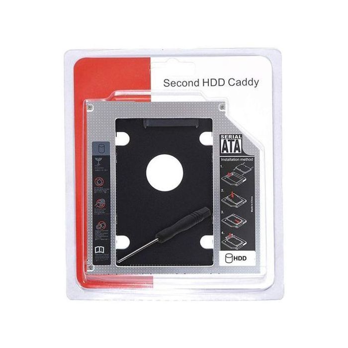Caddy HDD 2,5", SATA vers SATA, pour disque dur, CD/DVD-ROM 9,5mm