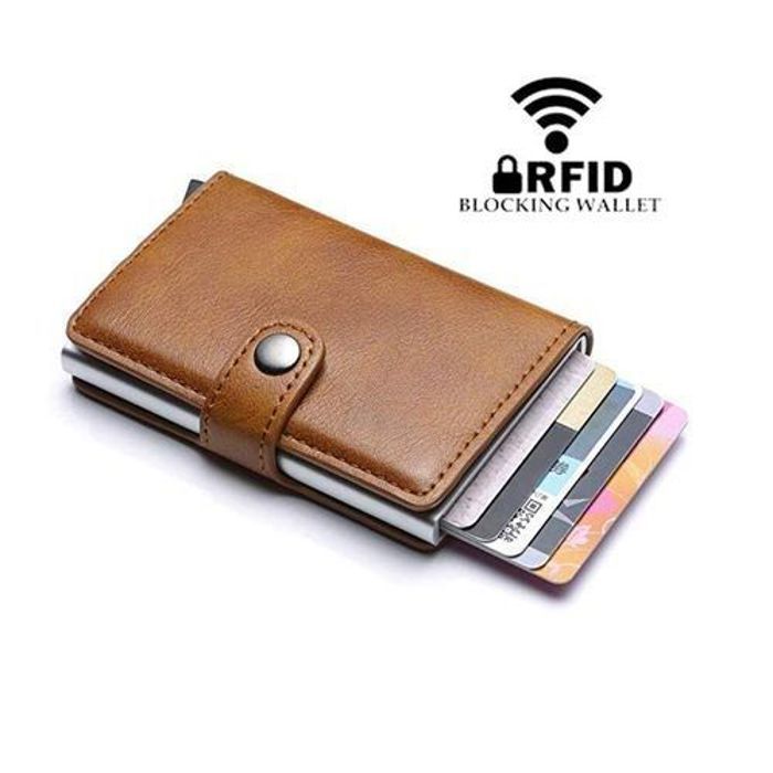Portefeuille - Aluminium - Marron clair - Automatique - Compartiments multiples - Homme
