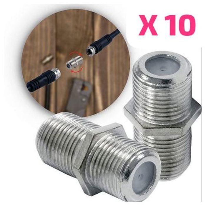 Connecteur Coaxial F81 Femelle-Femelle 10 pièces - Prolongateur Haute Fréquence pour Câbles RG6 et RG59