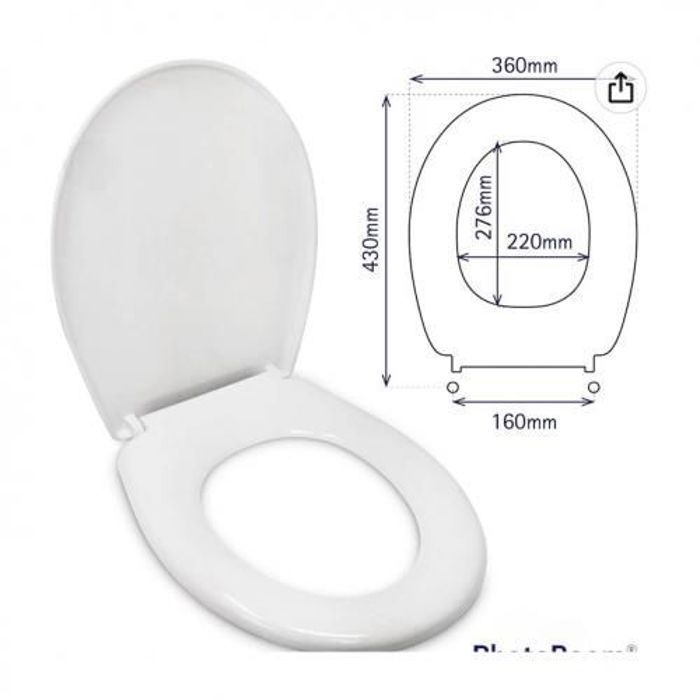 Abattant WC - Blanc - Polypropylène - Antibactérien - Extra-plat - Facile à installer