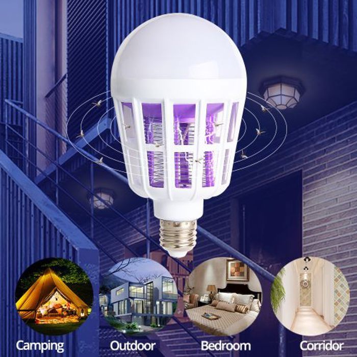 Ampoule anti-moustique LED 110V 220V 15W Lampe piège à insectes Zapper E27 Insecte Anti-moustique