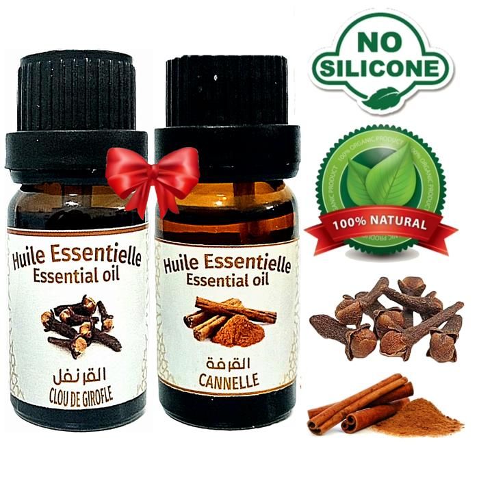Huile essentielle Clou de Girofle 100% Naturel -10ml + Huile essentielle Cannelle 100% naturel 10ml