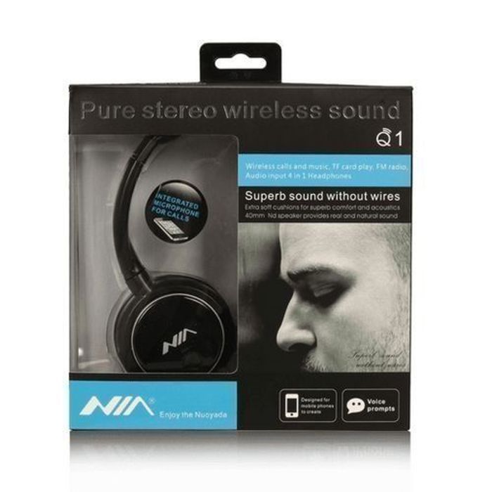 Casque Bluetooth - NIA - Q1 - Micro intégré - Lecteur Micro SD - Radio FM