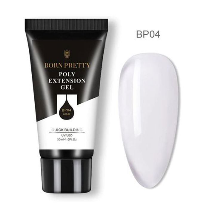 Born Pretty Poly Gel UV pour Extensions d'ongles 30ml Clear BP04