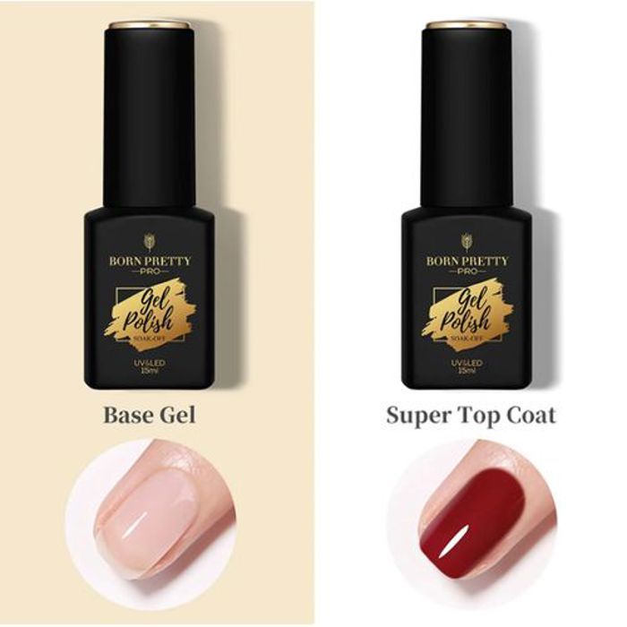Born Pretty Super Top Coat et base Coat Soak Off UV LED Gel 15ml
