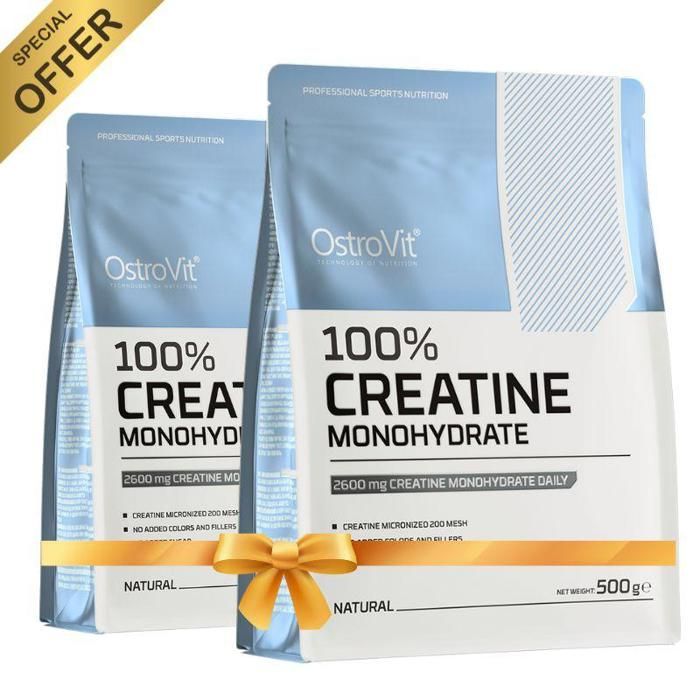 2 X 100 % Pure Creatine Monohydrate 166 Servings Micronized 500 g Naturel