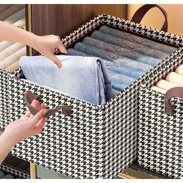 Boîte de Rangement Décorative en Tissu Non Tissé – Grande Capacité pour Armoire et Chambre