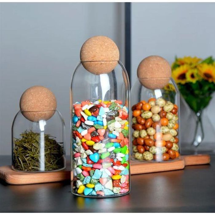 Figurines en verre transparent avec couvercle, boule sans fertilisation