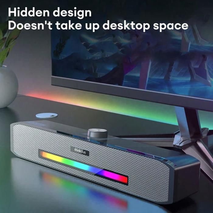 Lenovo Haut-parleur filaire et Bluetooth 5.0, barre de son Surround, haut-parleur audio pour ordinateur de bureau