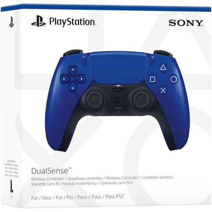 Manette PS5 - Sony - DualSense - Cobalt Blue - Sans fil - Retour haptique
