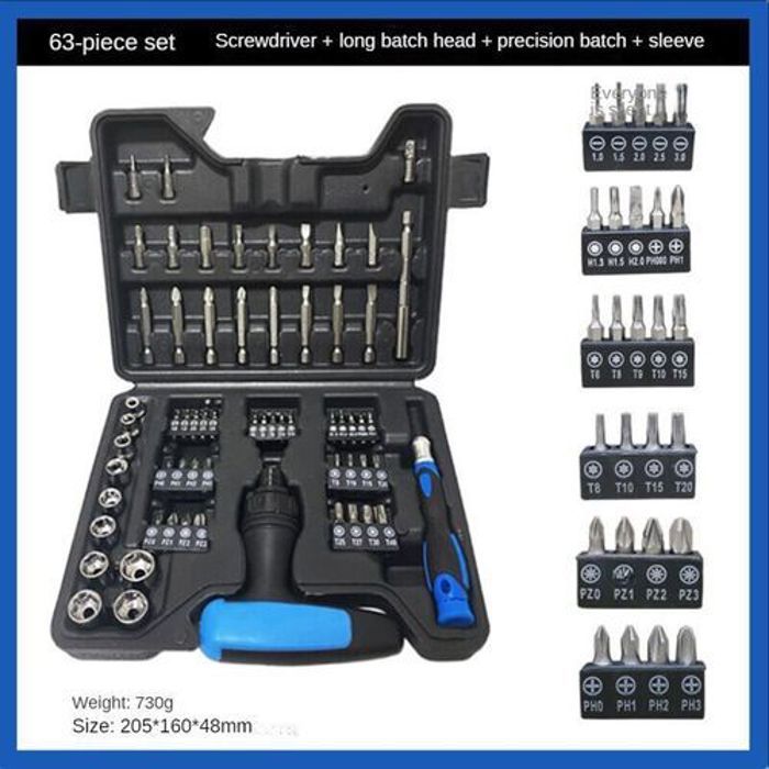 Kit d'Outils Professionnels de Réparation, Boite de 63 pièces (Auto-Moto)