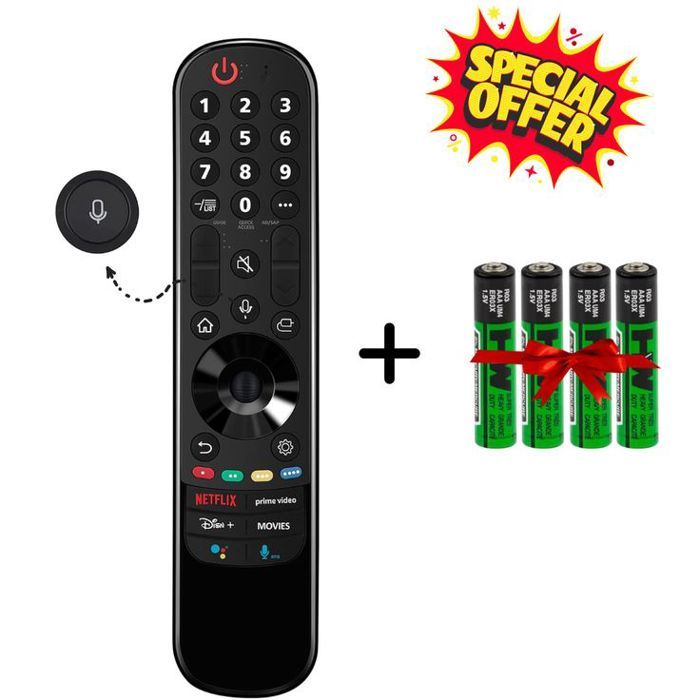 Télécommande Vocale de Remplacement pour Téléviseurs Intelligents LG – Télécommande Magique avec Pointeur+ 4 Piles Gratuit