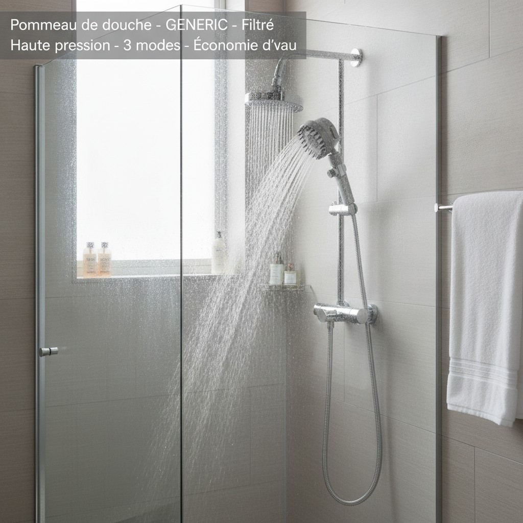 Pommeau de douche - GENERIC - Filtré - Haute pression - 3 modes - Économie d'eau - Marjane Mall - Image 3