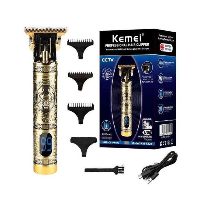 Kemei - Tondeuse à cheveux professionnelle (Alliage d'aluminium aviation) - KM-1325