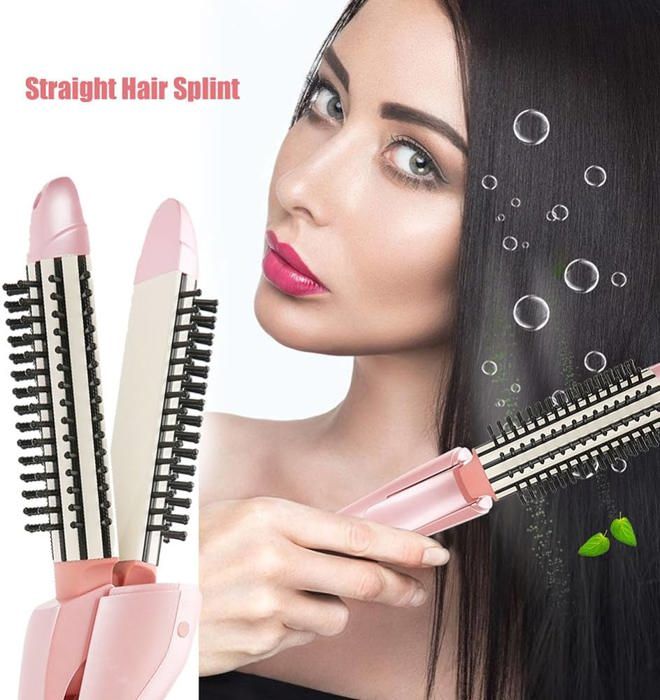 fer à cheveux pliable avec brosse ,pratique et facile à utiliser 7036