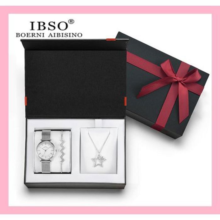 Coffret cadeau Ensemble (3 Pièces )pour femme prestigieux (Couleur Argenté)