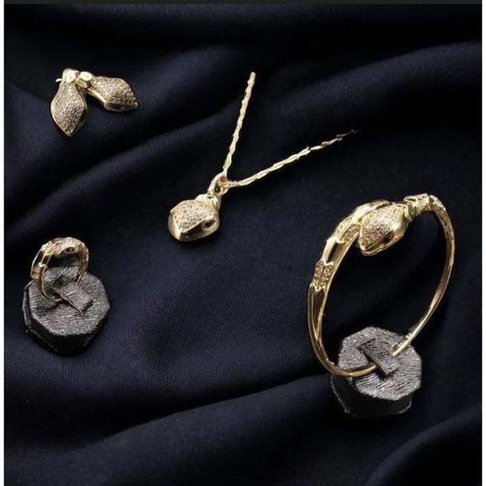 Ensemble de bijoux - XUPING JEWELRY - Doré - Collier, Bague, Bracelet, Boucles d'oreilles - Taille 8