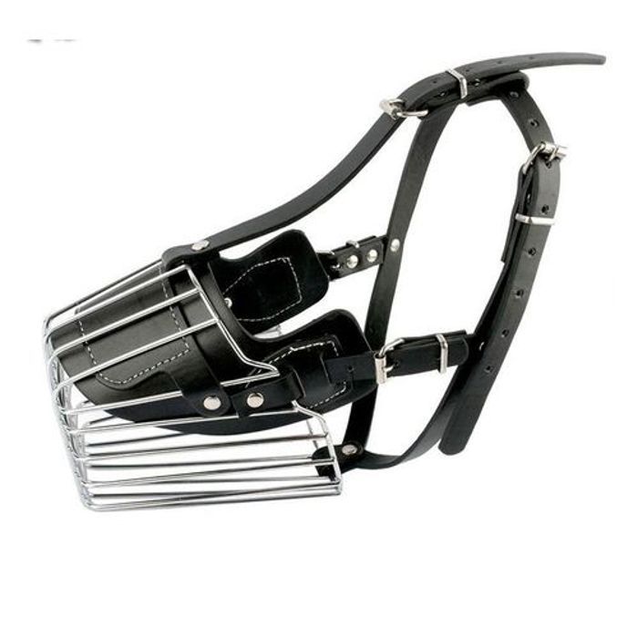Muselière - MARQUE - Noir - Métal - Grand - Protection cuir